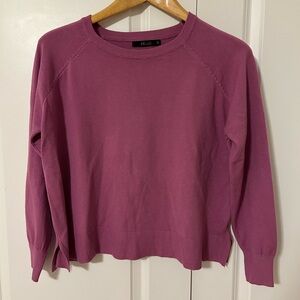 DELUC women's polly sweater in light purple pink cropped lightweight layering